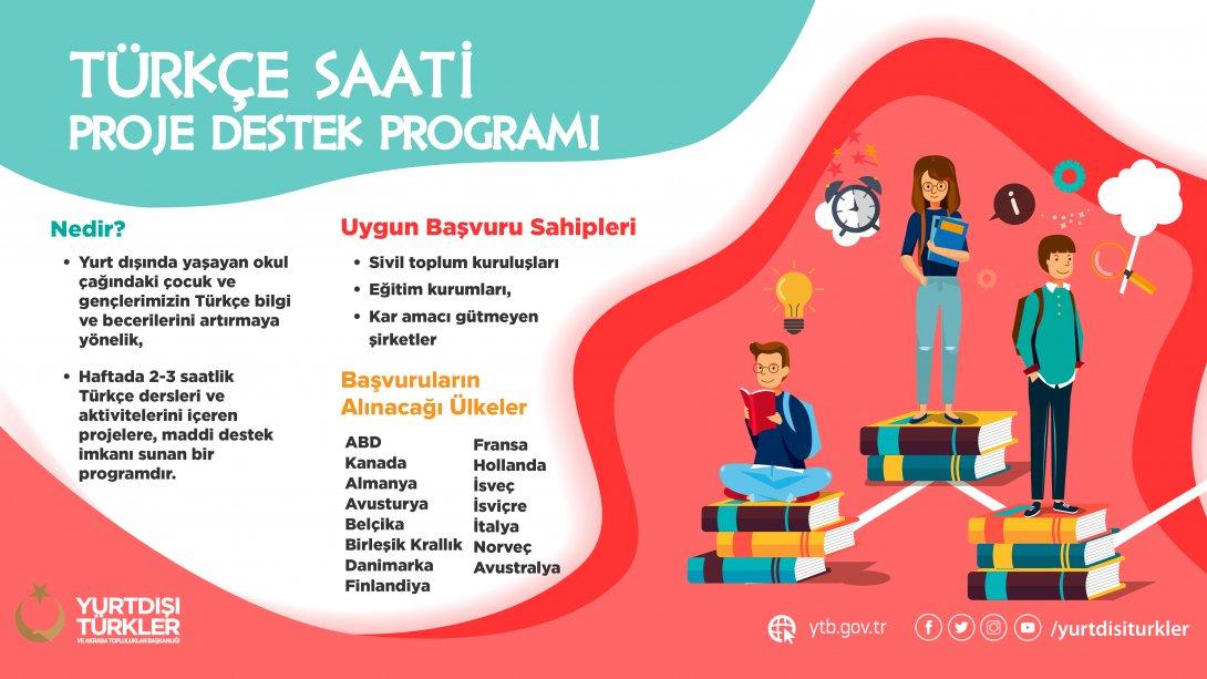 YTB 2019 Türkçe Saati Proje Destek Programı